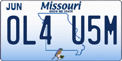 MO license plate OL4U5M