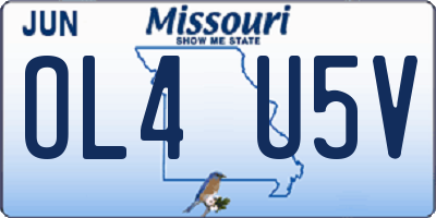 MO license plate OL4U5V