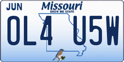 MO license plate OL4U5W