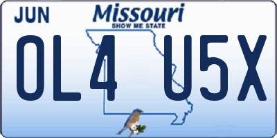 MO license plate OL4U5X