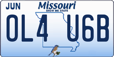 MO license plate OL4U6B