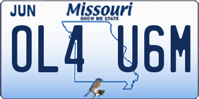MO license plate OL4U6M