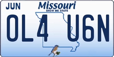 MO license plate OL4U6N