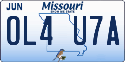 MO license plate OL4U7A
