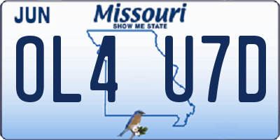 MO license plate OL4U7D