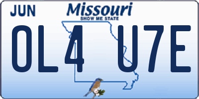 MO license plate OL4U7E