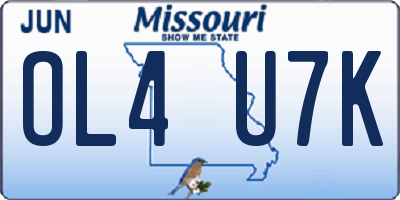 MO license plate OL4U7K