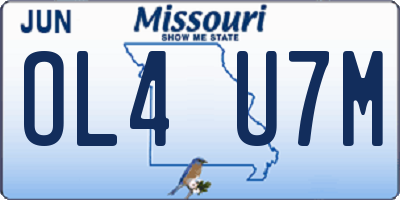 MO license plate OL4U7M