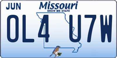 MO license plate OL4U7W