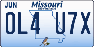 MO license plate OL4U7X