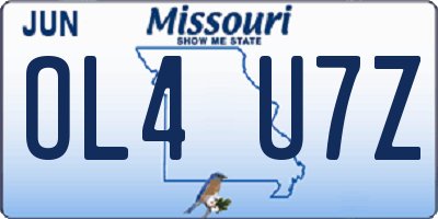 MO license plate OL4U7Z