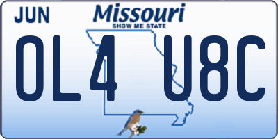 MO license plate OL4U8C