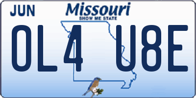 MO license plate OL4U8E