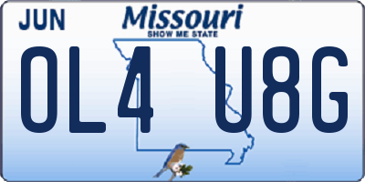 MO license plate OL4U8G