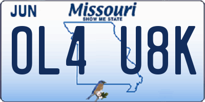 MO license plate OL4U8K