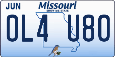 MO license plate OL4U8O
