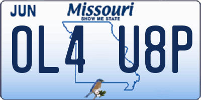 MO license plate OL4U8P