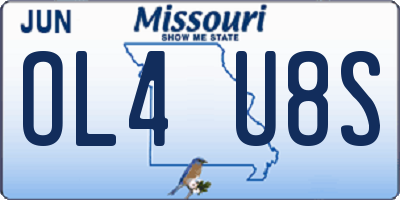 MO license plate OL4U8S