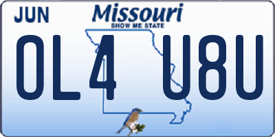 MO license plate OL4U8U
