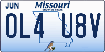 MO license plate OL4U8V
