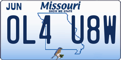 MO license plate OL4U8W