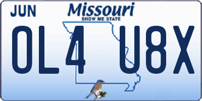 MO license plate OL4U8X