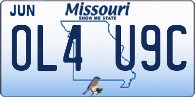 MO license plate OL4U9C