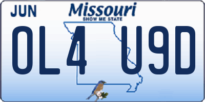 MO license plate OL4U9D