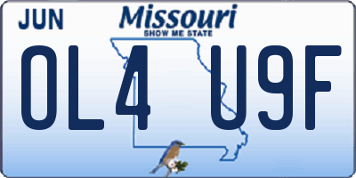 MO license plate OL4U9F