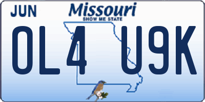 MO license plate OL4U9K