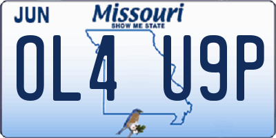 MO license plate OL4U9P