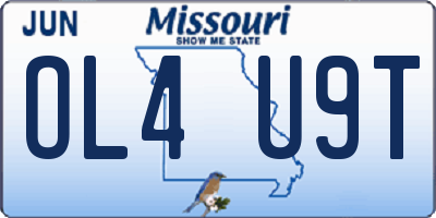 MO license plate OL4U9T