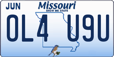 MO license plate OL4U9U