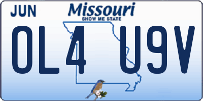 MO license plate OL4U9V