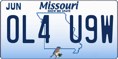 MO license plate OL4U9W