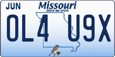 MO license plate OL4U9X
