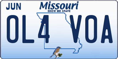 MO license plate OL4V0A