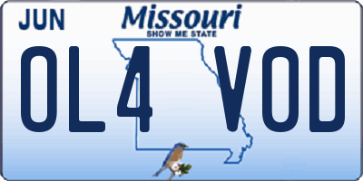 MO license plate OL4V0D