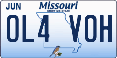 MO license plate OL4V0H