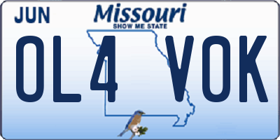MO license plate OL4V0K
