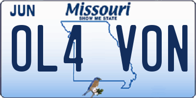 MO license plate OL4V0N