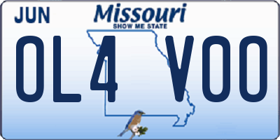 MO license plate OL4V0O