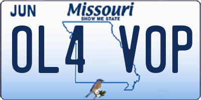 MO license plate OL4V0P