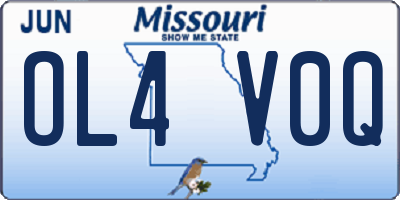 MO license plate OL4V0Q