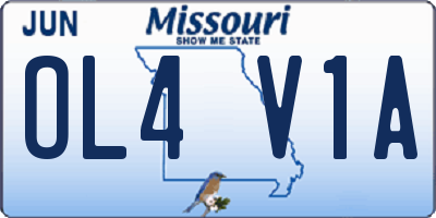 MO license plate OL4V1A