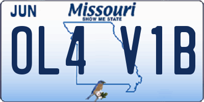 MO license plate OL4V1B