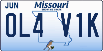MO license plate OL4V1K