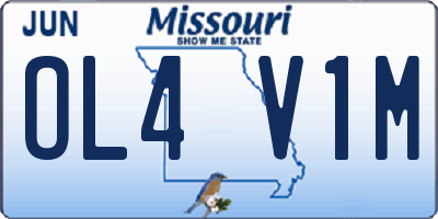 MO license plate OL4V1M