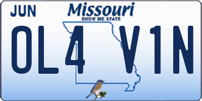 MO license plate OL4V1N