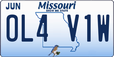 MO license plate OL4V1W